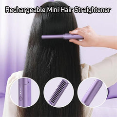 2 In 1 Wireless Mini Rechargable Comb Hair Hot Comb / Travel Comb Hair Straightener, Cordless/wireless, Rechargeable (random Color)