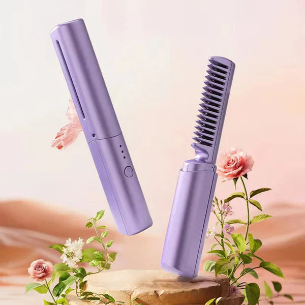 2 In 1 Wireless Mini Rechargable Comb Hair Hot Comb / Travel Comb Hair Straightener, Cordless/wireless, Rechargeable (random Color)