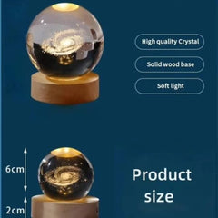 3d Crystal Moon Randomly Design Crystal Planet Globe 3d Laser Engraved Solar System Ball With Touch Switch Led Light Base Astronomy Decor (random )