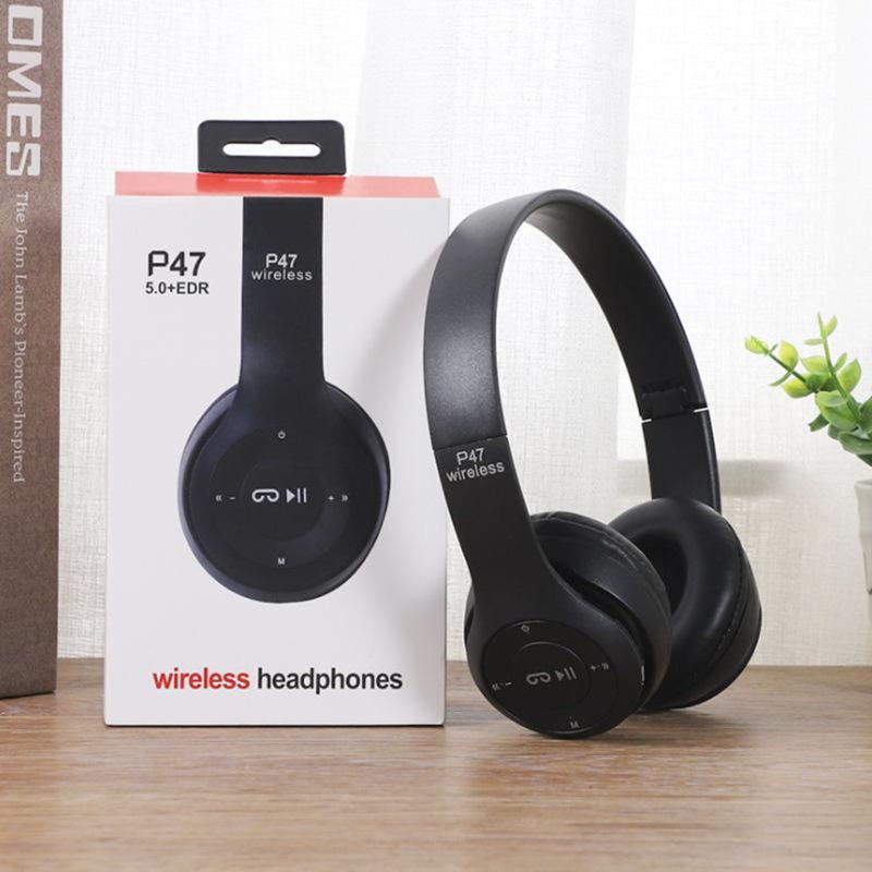 Factory direct headset p47 foldable wireless Bluetooth earphones deep Bass for sports outdoor use gift idea