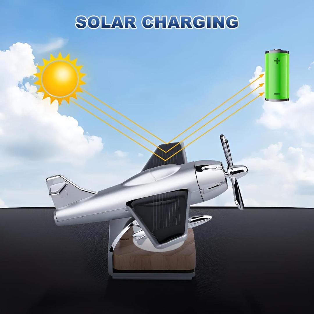 Solar powered aeroplane car air freshener