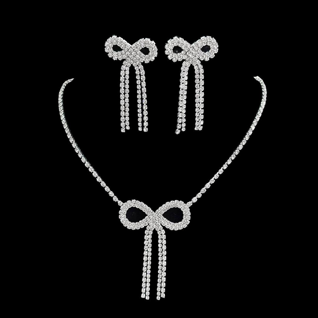 Full Diamond Bow Necklace