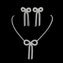 Full Diamond Bow Necklace