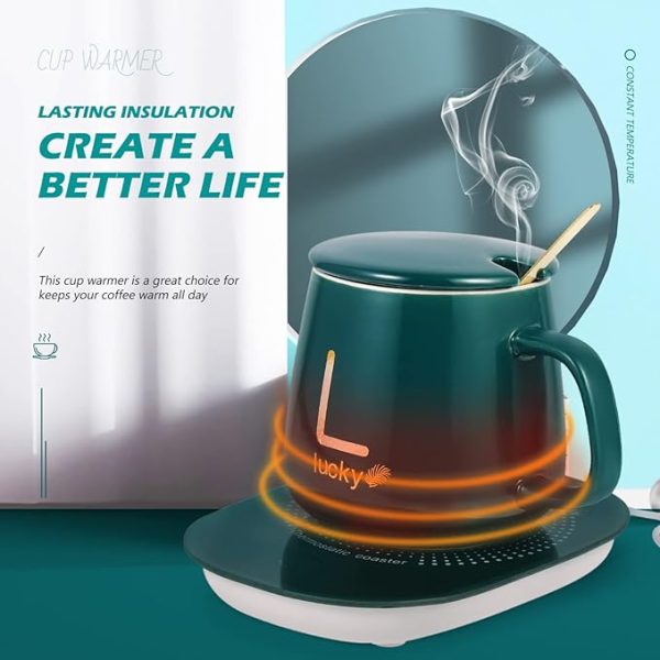 Electric Heated Coffee Mug With Temperature Controlled Pad | Heating Coaster For Home Office Milk Tea Water Heating Mat Smart Thermostatic Warmer Pad