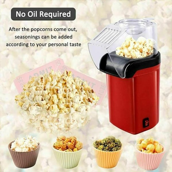 New Popcorn Made By Hot Air Home Mini Retro Popcorn Maker Machine | 3 Minutes Fast Healthy And Fat-free Popcorn Popper, 98% Popping Rate.