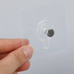 Pack Of 4 Adhesive Screw Sticker Hook Heavy Duty Stick On Door Nail Free Screw Non-trace No Drilling Nail Self Waterproof Adhesive Hanging Nails Hooks Holders Multifunctional Use
