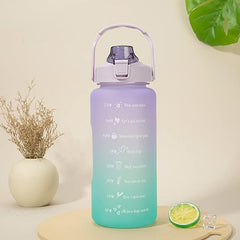 Gradient Sports Water Bottle - 2L, Leakproof, with Straw & Time Marker